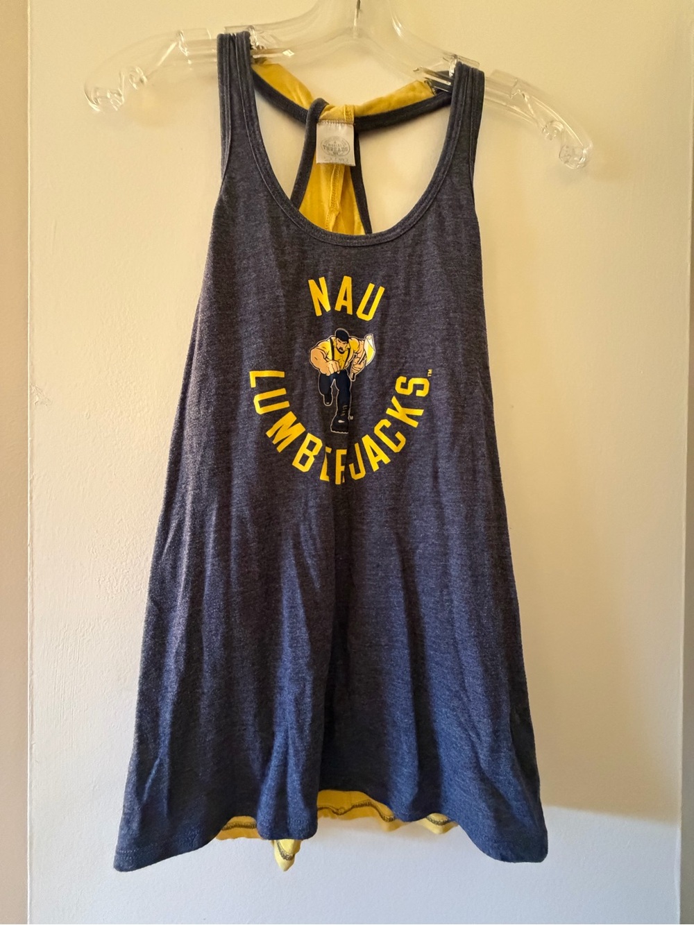 NAU Lumberjacks Rivalry Threads Gray and Gold Racerback Tank - Small